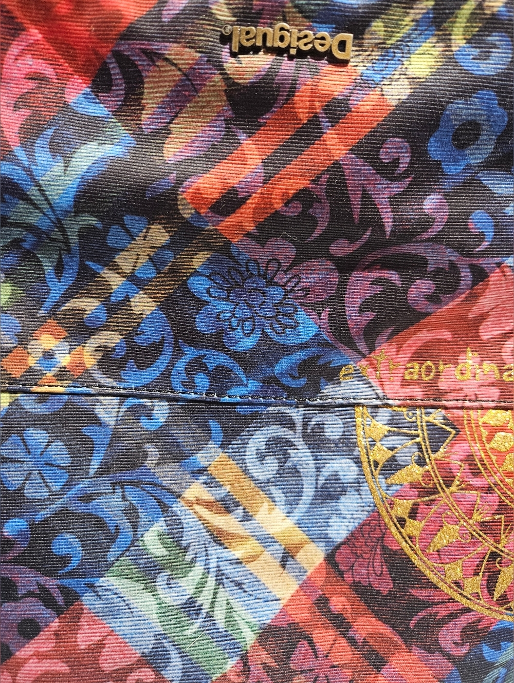 Desigual Multicolour Shoulder Bag Purse Bucket Bag Expandable, Handle Adjustable - Picture 7 of 15
